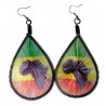 Boucles d oreilles fils tires Afrique