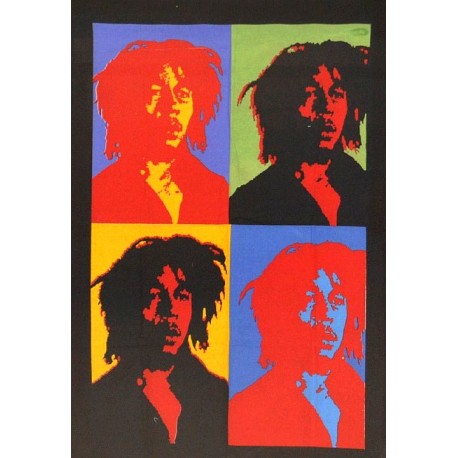Tenture Bob Marley effet Warhol