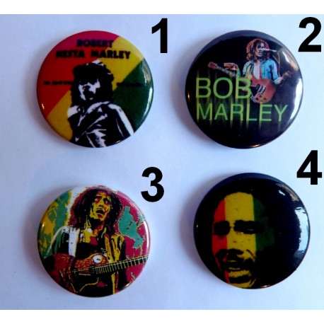 Choix de 4 badges Bob Marley