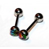 Piercing droit couleurs rasta