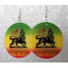 Boucles d oreilles rasta Lion