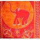 Tenture orange éléphants coton