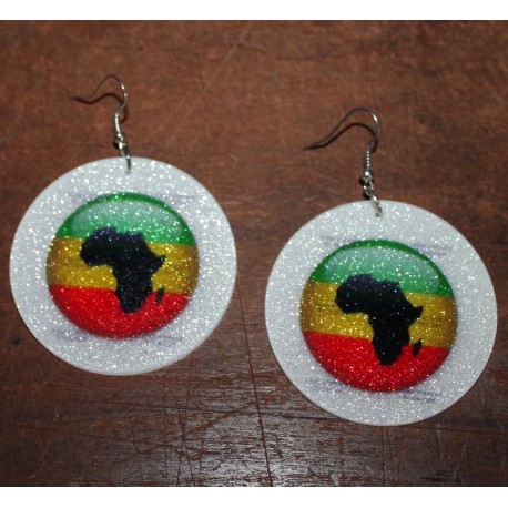 Boucles d’ oreilles Afrique Rasta
