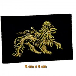 Patch tissu Lion of Judah noir or petit