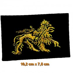 Patch tissu Lion of Judah noir or