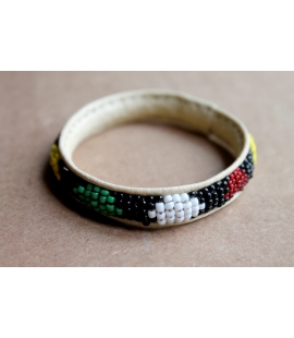 Petit bracelet cuir perles Mali
