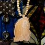 Long collier bois pendentif Bob Marley