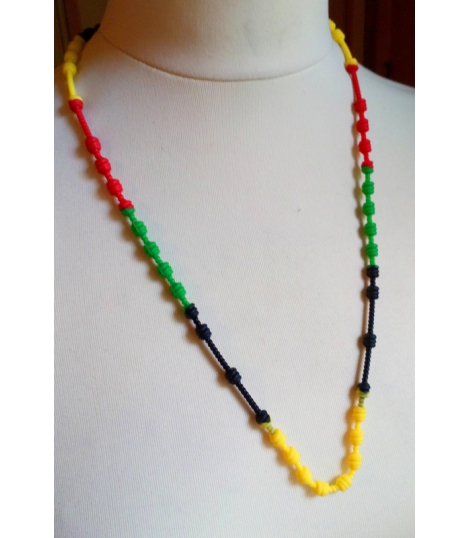 Collier couleurs rasta silicone