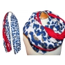 Grand foulard imprime leopard bleu