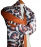 Grand foulard imprime leopard ocre 2
