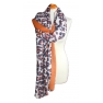 Grand foulard imprime leopard ocre