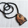 Collier bois pendentif Bob Marley