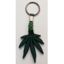 Porte-cles feuille verte silicone