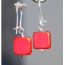 Petites boucles oreilles rouges verre de Boheme