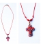 Creation collier croix rouge verre de Murano