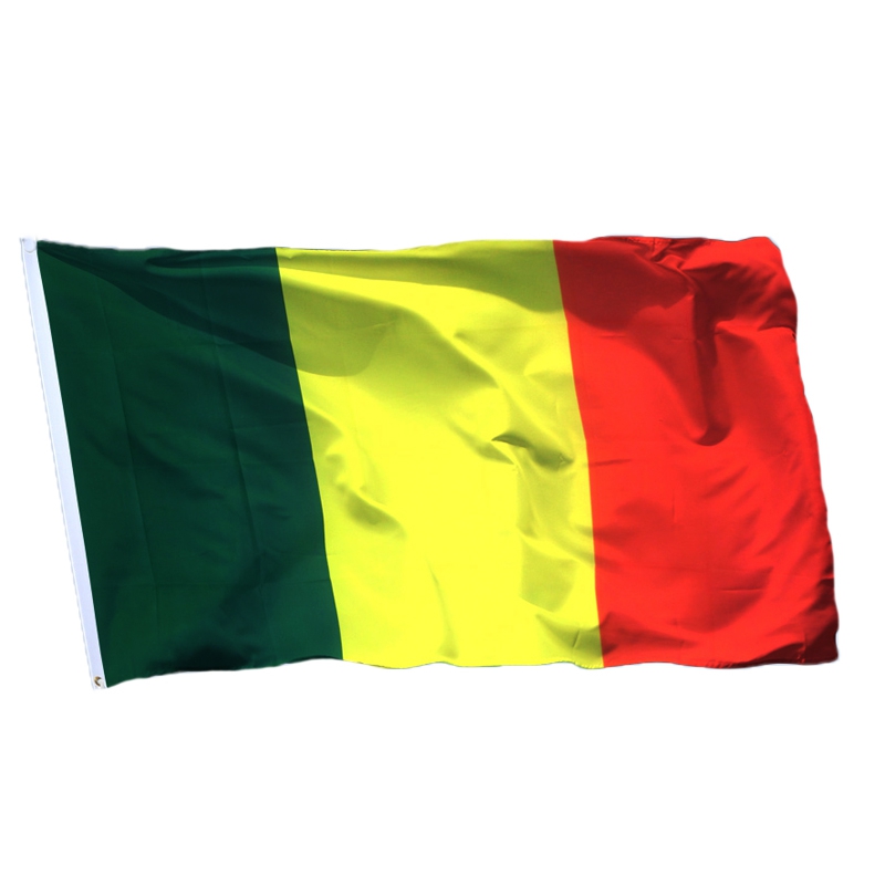 Beau drapeau du Mali drapeau couleurs rasta satine avec ourlet pour baton