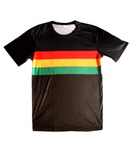 T-shirt noir drapeau Rasta