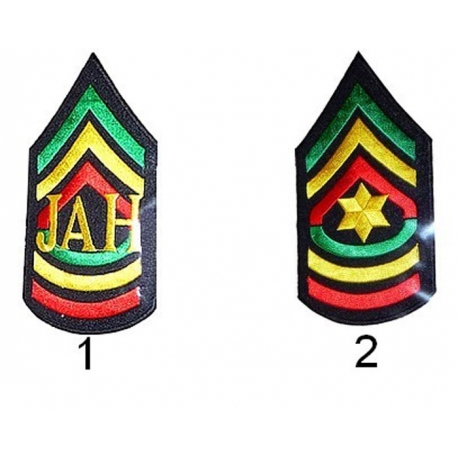 Sticker Rasta en tissu Armée de Jah 1, 2, 3