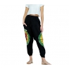 Sarouel noir coton motif Rasta