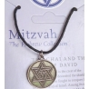 Collier pendentif rond Etoile de David