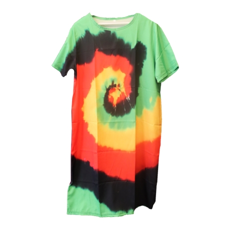 Robe droite mi-longue couleurs Rasta