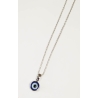 Collier chaine argent mini pendentif œil bleu