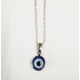 Collier chaine argent mini pendentif œil bleu protection