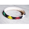 Petit bracelet Rasta cuir et perles Mali