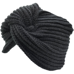 Turban noir tricot