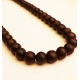 Collier elastique perles rondes bois