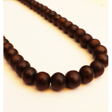 Collier elastique perles rondes bois