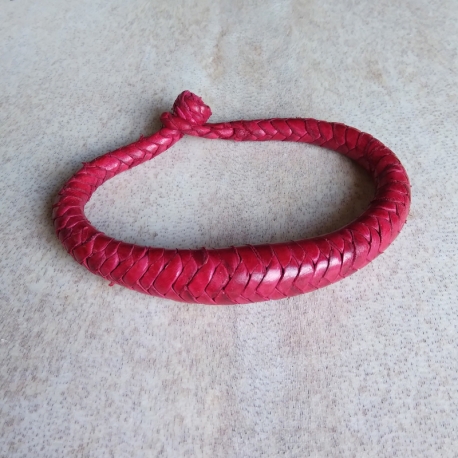 Bracelet Touareg cuir rouge