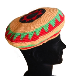 Beret coton Couleurs Rasta galette