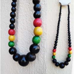 Grand collier Rasta perles bois