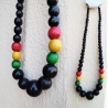 Grand collier Rasta perles bois