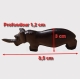 Joli rhinoceros en ebene dimensions