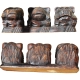 Les 3 singes du bonheur statuette africaine