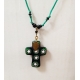 Collier pendentif croix verre de Murano creation originale