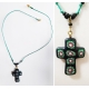 Collier pendentif croix verre de Murano