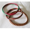 Lot 3 bracelets africains rafia