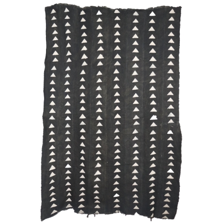 Bogolan coton noir et triangles blancs