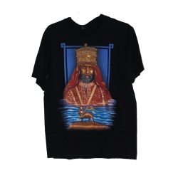 T-shirt noir Selassie couronne