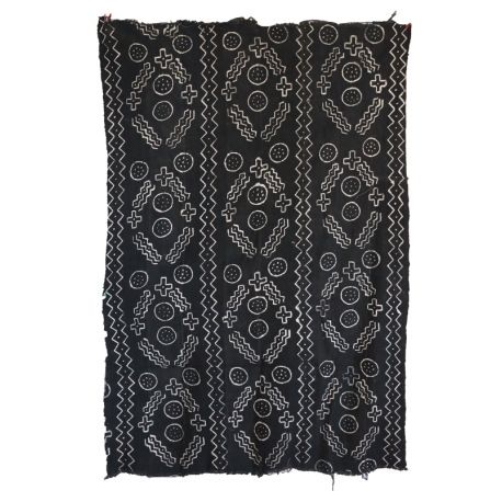 Bogolan noir et motifs blanc