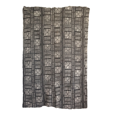 Bogolan noir blanc motifs geometriques