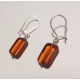Petites boucles oreilles orange verre de Boheme