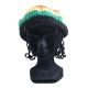 Petit beret Rasta laine rouge jaune vert