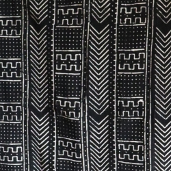 Tissu artisanal africain noir et blanc