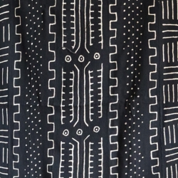 Tissu artisanal bogolan noir et blanc