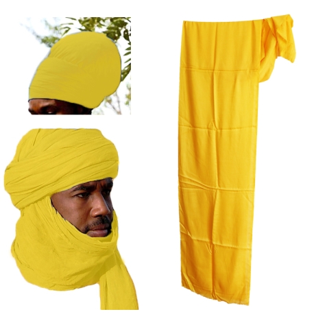 Véritable turban Touareg jaune