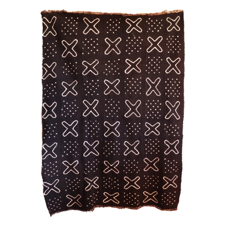 Tissu africain bogolan noir et blanc